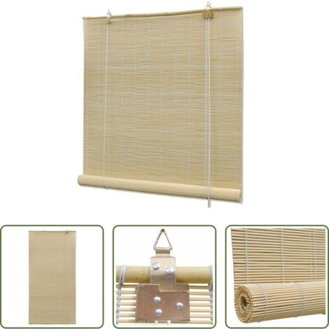 Bambú natural -  Persianas enrollables de bambú natural 80x160 cm