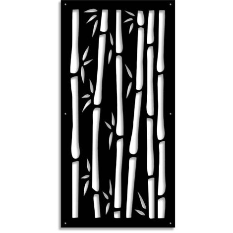 BAMBU - Pannello in PVC traforato - Parasole - Colore: nero - Misura: 47x94 cm