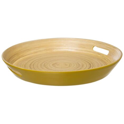 Bambus-tablett 42cm modern color senfgelb - 5five