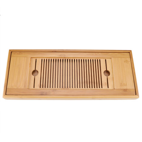 Bambus-Teetablett 38 x 15 cm für die Gongfu-Zeremonie, Mini-Serviertablett für Büro oder Zuhause