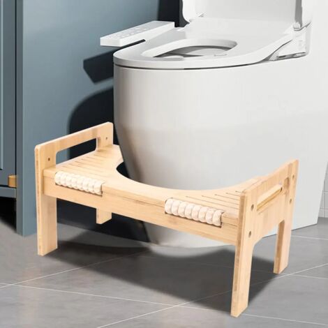 Bambus Toilettenhocker Toilettenstuhl Toilettenhilfe Erwachsene WC Hocker Holz