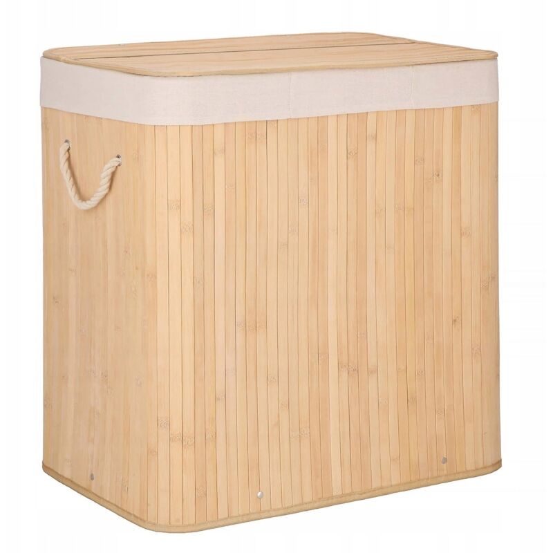 Springos Bambus Wäschetonne Mit Deckel Großer Behälter 150l Bambus
