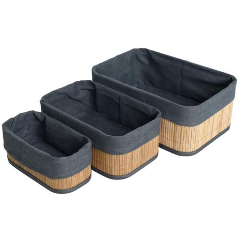 Bambuskorb Set Aufbewahrungsbox 3 Größen Aufbewahrungskorb Bambus Organizer