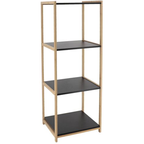 Bambusmöbel 4 regale mdf schwarz - bambus schwarz - Tendance