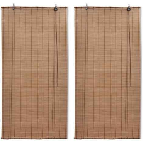Bambusrollos 2 Stk. 120x220 cm Braun