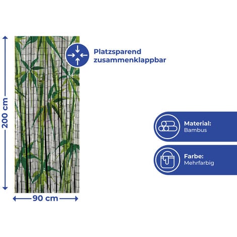 Bambusvorhang Bamboo Raumteiler Sichtschutz Terrassenvorhang Türvorhang