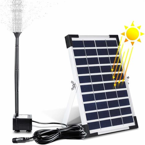 main image of "BAMNY 500L/H 5W Solar Water Pump, Square Solar Fountain Pump for garden Decoration, BirdBath, Water Cycling, Fish Tank, and Small Pond"