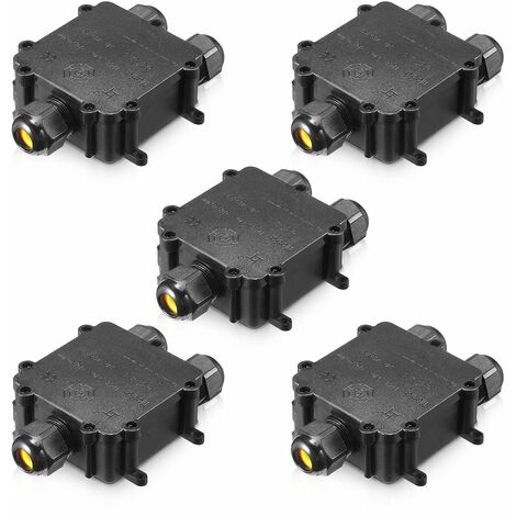 5pcs Impermeable Plastique Electrique Boitier Boite De Derivation