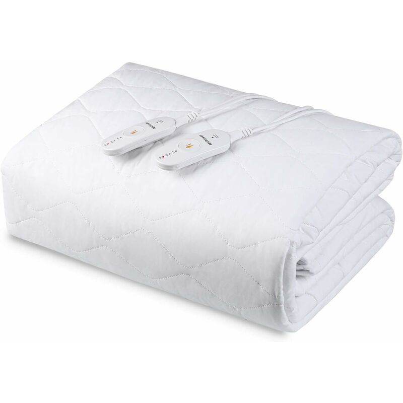 Chauffe Matelasn électrique 203X165,Matelas étanche, Surmatelas Chauffant 2 Places,Télécommande Double,3 Température,Protection Contre la