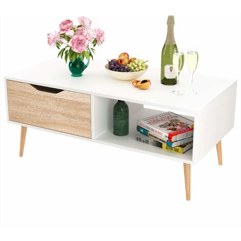 Bamny Coffee Table Side Table End Table Centre Table TV Stand Media Storage Unit with Drawer