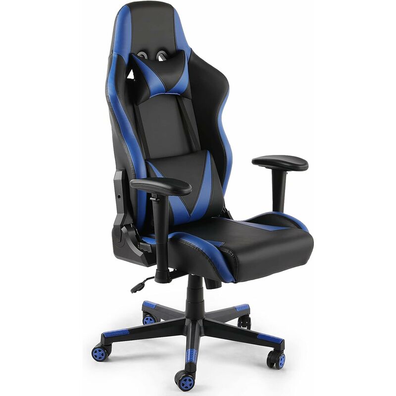 Bamny - Gaming Stuhl ergonomischer Bürostuhl, höhenverstellbar Computerstuhl mit Kopfstütze, Professioneller Gaming Sessel Chair Drehstuhl,