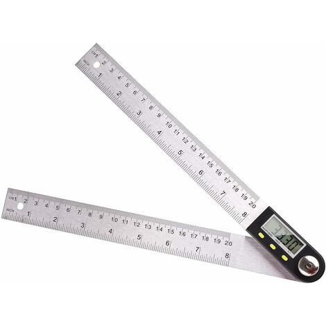 BAMNY Règle d'Angle Numérique, Rapporteur Numérique de 15 pouce avec Ecran LCD Classique en Acier Inoxydable, Mesure de Longueur et d’Angle 360°, pour le Bricolage, la Menuiserie, le Dessin