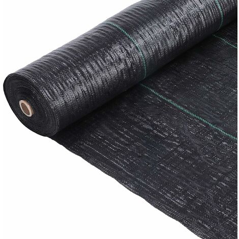 BAMNY Toile de Paillage, Toile Anti-Mauvaises Herbes 50 x1 m en Fibres de Polypropylène Tissées Anti-UV 100 g/m2, Perméable et Résistant Aux Déchirures