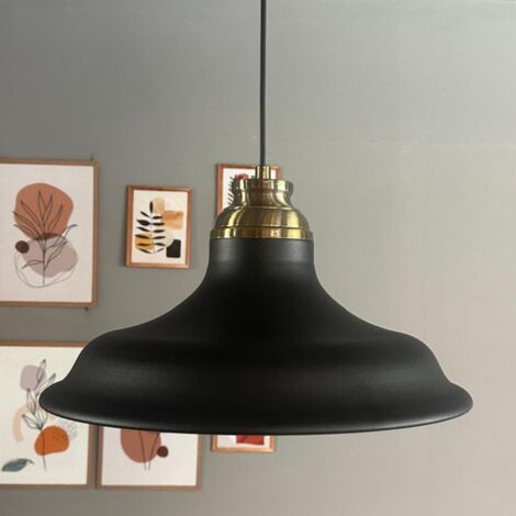 bamyum Bergo Suspension Luminaire Industrielle Rétro en Metal de 26 cm, Lustre de Salon Vintage, Éclairage de Plafond pour Chambre, Cuisine, Plafonnier, Lampe Suspendue