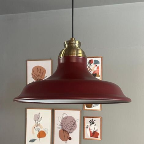 bamyum Bergo Suspension Luminaire Industrielle Rétro en Metal de 26 cm, Lustre de Salon Vintage, Éclairage de Plafond pour Chambre, Cuisine, Plafonnier, Lampe Suspendue