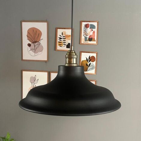 bamyum Bergo Suspension Luminaire Industrielle Rétro en Metal de 26 cm, Lustre de Salon Vintage, Éclairage de Plafond pour Chambre, Cuisine, Plafonnier, Lampe Suspendue