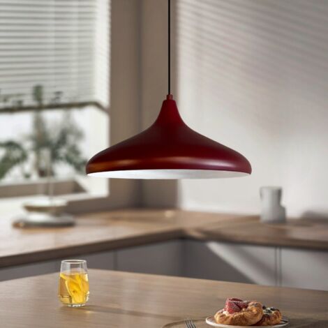bamyum Champion Suspension Luminaire Vintage, Lustre Salon de 35 cm, Lustre Cuisine en Métal, Lampe E27 Vintage pour Chambre, Suspension Luminaire pour Salle à Manger, Couloir, Bordeaux