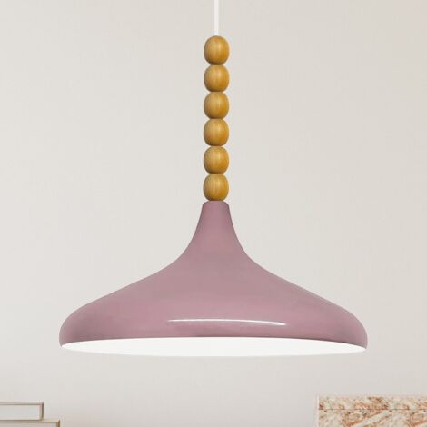 bamyum Holz Champion Suspension Industrielle Plafonnier, 35 cm Abat-Jour Plafonnier, Suspension Industrielle, E27 Lumières Pour Salon & Salle À Manger, Luminaire Suspendu Lila