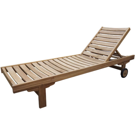 BANABA - lettino con ruote in teak