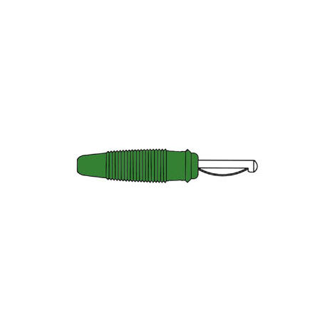 Banana da 4 mm - possibilità di collegamento incrociato con un'altra banana - collegamento a saldare - colore verde (vq 30)