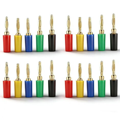 Banane Prise Connecteur Kit, 20 pièces/ensemble de connecteurs de sondes de test à fiche banane de 2mm de couleurs variées pour amplificateur