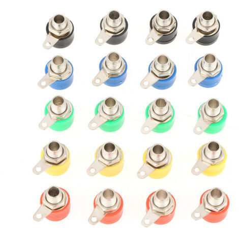 Bananenstecker, 20 Stück, verschiedene Farben, 4 mm, Lautsprecherverstärkeranschluss