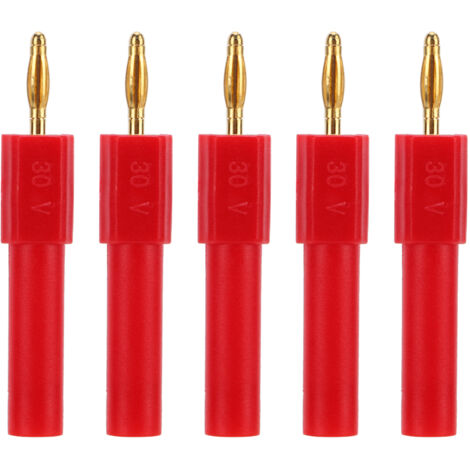 Bananenstecker-Set – 5-teilig, hohe Leitfähigkeit, kompatibel mit Drähten von 2 mm bis 4 mm², rot