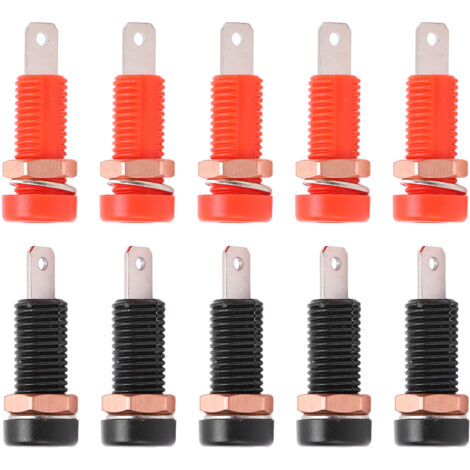 Bananenstecker (weiblich) – 10 Stück, Messing, 4 mm, Isolationswiderstand, max. 24 A, 30–60 V