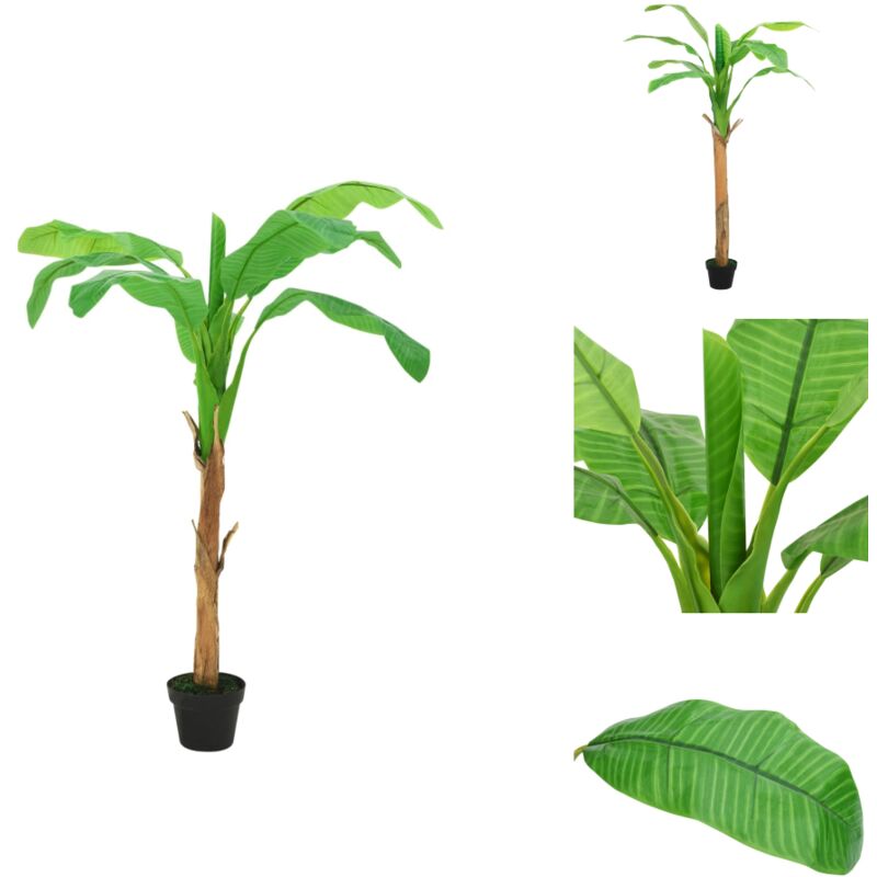Vidaxl - Bananier artificiel avec pot 180 cm Vert - Palmier Artificiel - Plante Artificielle - Décoration Intérieure - Faux Palmier - Plante Verte
