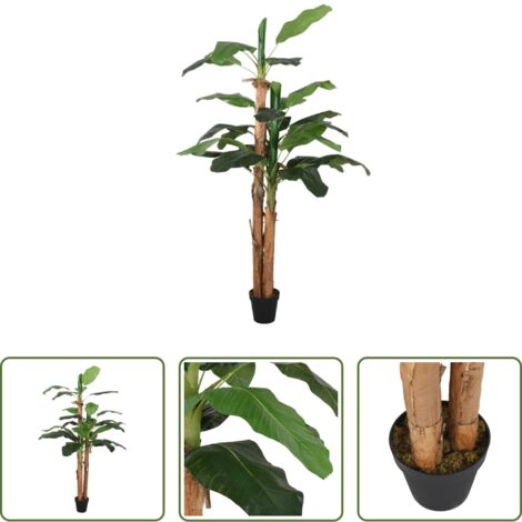 Banano artificiale -  Albero di Banano Artificiale 18 Foglie 150 cm Verde