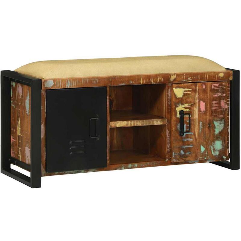 Banc de rangement Multicolore Bois massif de récupération vidaXL