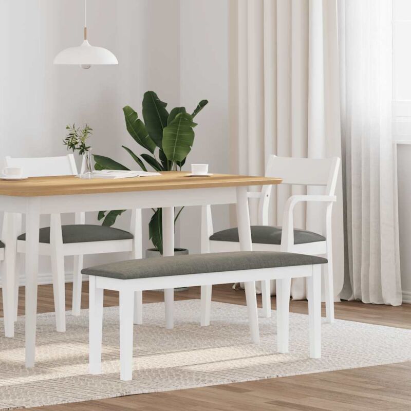 Vidaxl - Banc 110 cm blanc bois massif caoutchouc