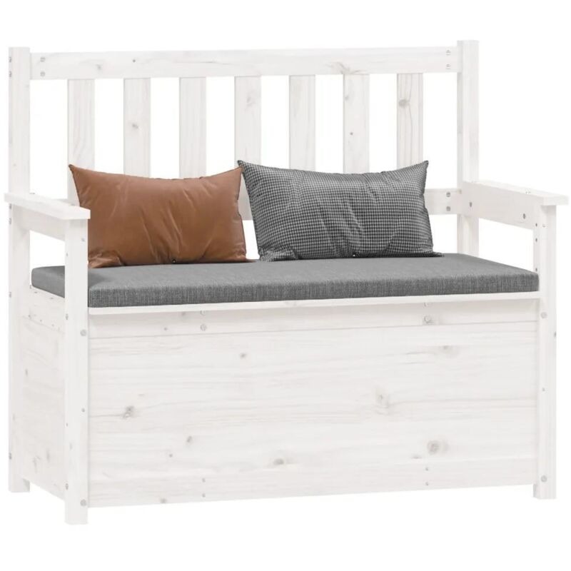 Vidaxl - Banc Blanc 112,5x51,5x96,5 cm Bois de pin massif