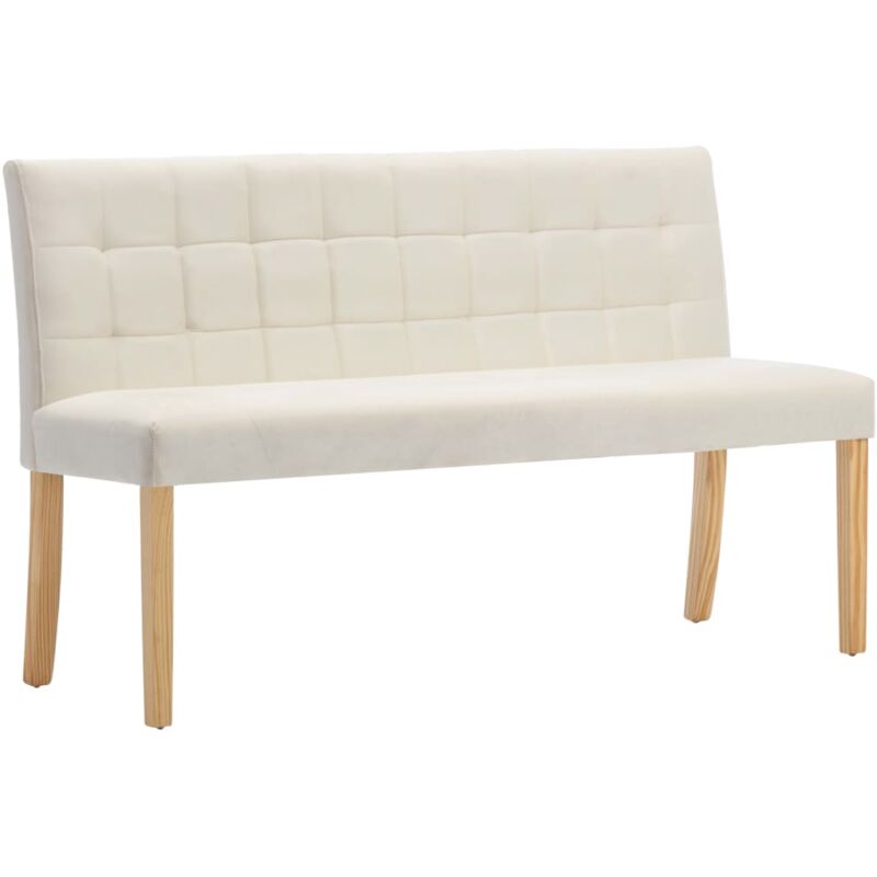 Banc 140 cm Crème Velours - Vidaxl