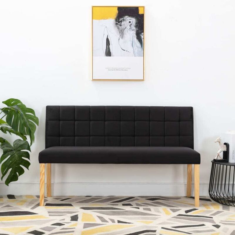 Vidaxl - Banc 140 cm Noir Velours