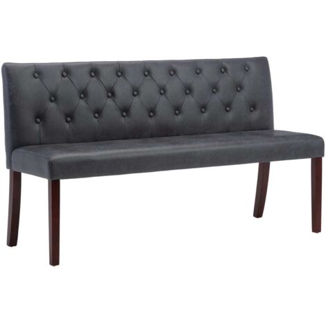Banc 148,5 cm Banc de salon - Banc de table Gris Similicuir daim BV689419 - BonneVie