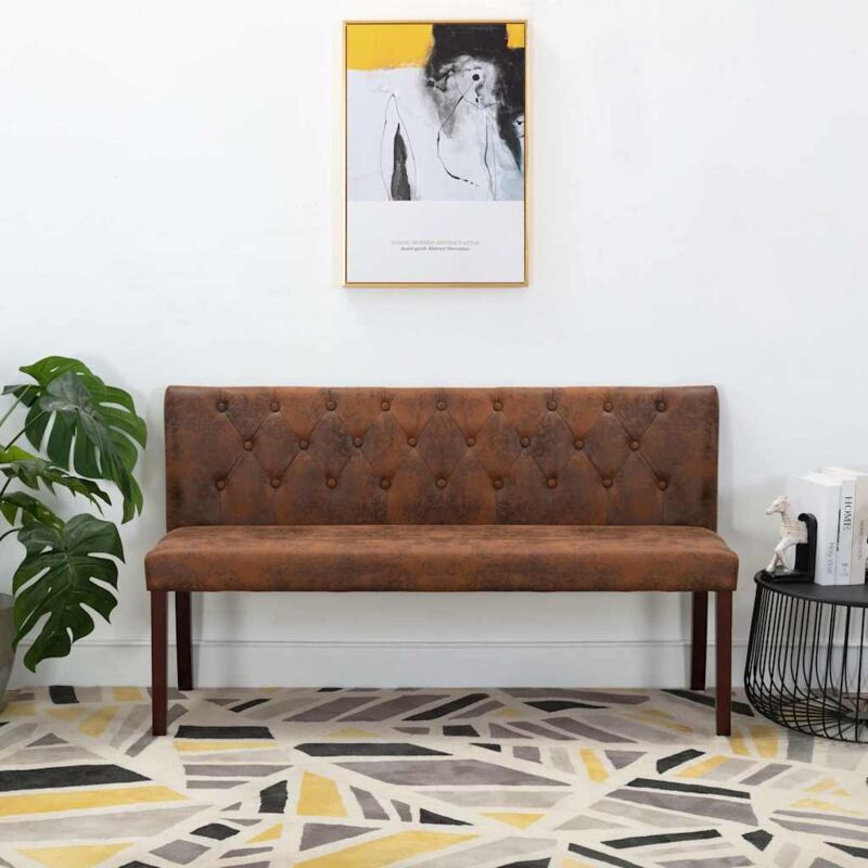 Vidaxl - Banc 148,5 cm Marron Similicuir daim