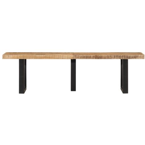 Banc 160 cm bois de manguier brut massif et acier CFW419014