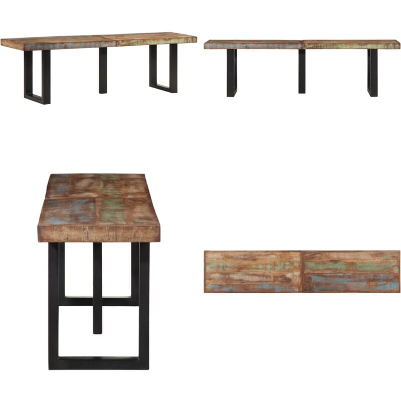 Vidaxl - Banc 160 cm bois de récupération massif et acier - Banc Industriel - Banc Bois Massif - Meuble Vintage - Décoration Intérieure - Mobilier