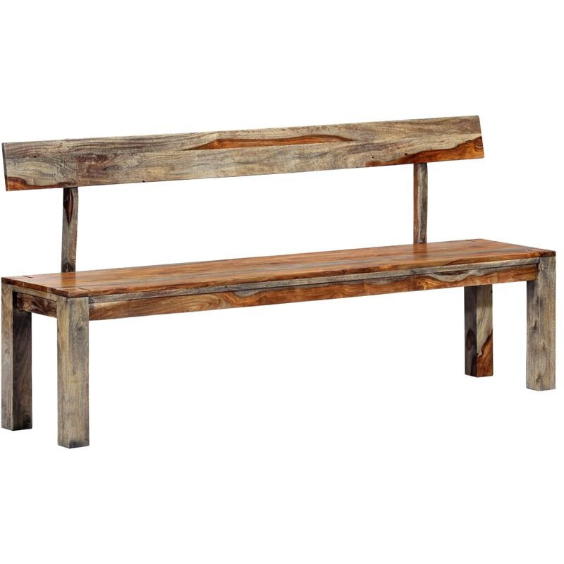 Banc 160 cm Gris Bois de Sesham massif