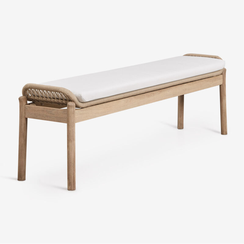 Banc 180 cm en bois d'acacia et corde tressée Karvia SKLUM