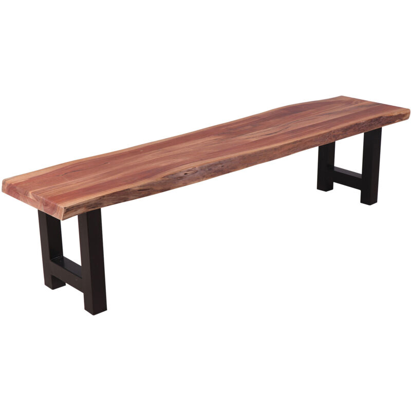 Banc 190x40x45 cm en acacia et métal noir - STACY Banc 190x40x45 cm en acacia et métal noir - STACY