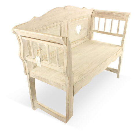 Banc 2 places - Bois - Blanc - Décoration d'Autrefois