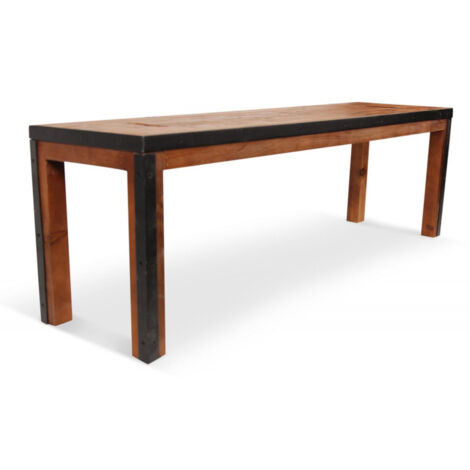 Banc 2 places - Bois-Métal - Marron - Décoration d'Autrefois
