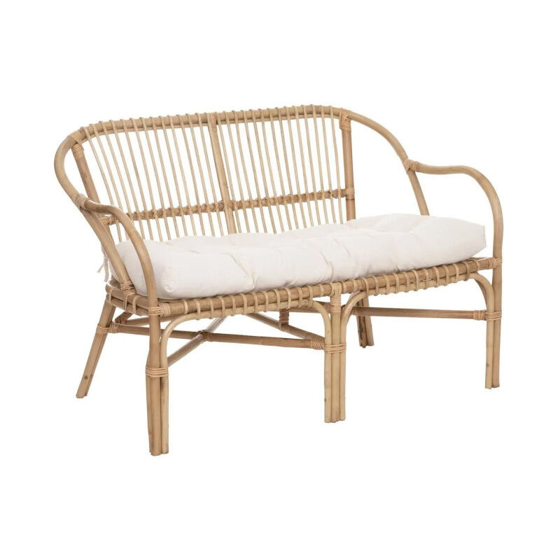 Atmosphera - Banc 2 Places en Rotin 'Neta' 110cm Naturel & Blanc