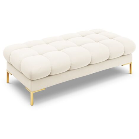 Banc 2 places en velours beige clair