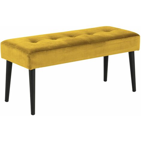 Banc 2 places en velours capitonné et métal BELLA
