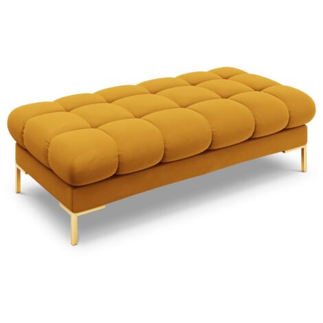 Banc 2 places en velours jaune