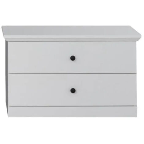 Banc 2 tiroirs 81x41x49 cm blanc - EUNOIA