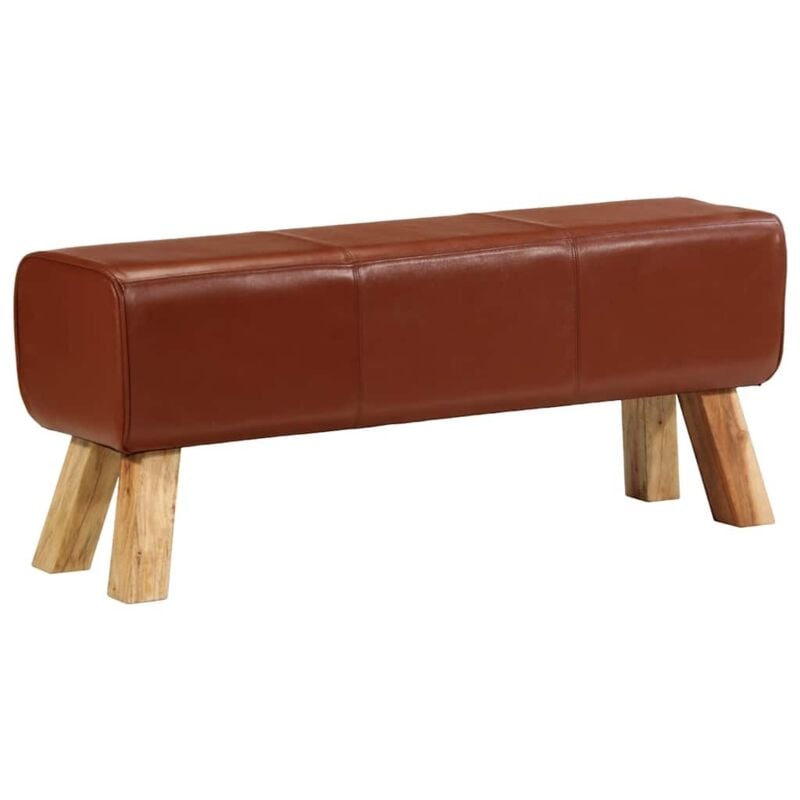 Vidaxl - Banc de bok de gymnastique marron 110 cm cuir véritable et bois